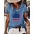 hesapli Kısa Kollu ve Kolsuz Üstler-Kadın&#039;s T gömlek Yonca Havuz Doğal Pembe Amerikan bayrağı Desen Kısa Kollu Günlük Hafta sonu Temel Yuvarlak Yaka Normal S