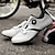 voordelige Wielrenschoenen-heren racefietsschoenen compatibel spd/spd-sl dubbele ratel mtb schoenplaat oefening fietsen ademend stabiele comfortabele fietsschoenen voor mannen helder wit
