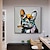 זול ציורי בעלי חיים-ציור שמן צבוע-Hang מצויר ביד ריבוע חיות אומנות פופ מודרני כלול מסגרת פנימית / בד מגולגל