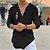 Χαμηλού Κόστους ανδρικά πουκάμισα casual-Ανδρικά Πουκάμισο Γραφική Σημειώσεις Λαιμόκοψη V Λευκό Μαύρο Μακρυμάνικο Καυτή σφράγιση ΕΞΩΤΕΡΙΚΟΥ ΧΩΡΟΥ Δρόμος Στάμπα Άριστος Βαμβάκι Μοντέρνα Υψηλής Ποιότητας Καθημερινό Μεγάλο και ψηλό / Καλοκαίρι