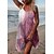 cheap Casual Dresses-Women&#039;s Casual Dress Slip Dress Mini Dress Blue Purple Green Color Gradient Sleeveless Spring Summer Print Vacation Spaghetti Strap Loose Fit 2023 S M L XL XXL 3XL