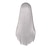 baratos Peruca para Fantasia-Charmoso meninas longo prata branco peruca reta parte do meio cabelo anime cosplay perucas de festa para mulher