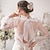 cheap Bridal Wraps-Women&#039;s Wrap Bolero Voiles &amp; Sheers Bridal Long Sleeve Organza Wedding Wraps With Bow(s) For Wedding All Seasons