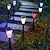abordables Éclairages pour allées-6 pièces lumières de voie solaire lampe de jardin de pelouse extérieure rgb 2 modes étanche coloré paysage lampe patio cour chemin passerelle décor lampe solaire