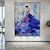 tanie Obrazy z ludźmi-Handmade obraz olejny na płótnie ściana artystyczna dekoracja abstrakcyjna malowanie nożem body art niebieski do wystroju domu walcowane bezramowe nierozciągnięte malarstwo;