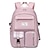 levne Batohy-pánská dámská školní taška bookbag dojíždějící batoh školní cestování jednobarevná oxfordská látka nastavitelná velká kapacita voděodolné knoflíky zip černá růžová fialová