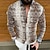 billiga grafiska skjortor för män-Herr Skjorta Grafisk skjorta Ormskinn Nedvikt Blå Purpur Brun Grön Gata Ledigt Långärmad 3D Button-Down Kläder Mode Designer Ledigt Bekväm