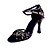 זול נעלי ריקוד-בגדי ריקוד נשים נעליים לטיניות נעלי ריקוד בבית הצגה ChaCha דפוס / הדפס עקבים דוגמא \ הדפס וינטאג&#039; עקב גבוה בוהן מציצה רצועת קרוס מבוגרים שחור וירוק