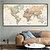 abordables impressions de carte du monde-1 panneau carte imprime des affiches/image couleur carte art mural moderne tenture murale cadeau décoration de la maison toile roulée pas de cadre sans cadre non étiré taille multiple