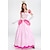 cheap Movie &amp; TV Theme Costumes-Fairytale Princess Peach Cosplay Costume Vacation Dress Women&#039;s Movie Cosplay Sweet Rosy Pink Dress Masquerade Polyester With Costume Wig