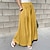 cheap Women&#039;s Pants-Women&#039;s Culottes Wide Leg Chinos Pants Trousers Linen / Cotton Blend Green Yellow Beige Mid Waist Fashion Casual Weekend Side Pockets Full Length Comfort Plain One-Size / Loose Fit