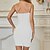 Χαμηλού Κόστους Γυναικεία Φορέματα-Γυναικεία Φόρεμα διακοπών Εφαρμοστό Μίνι φόρεμα Λευκό Μαύρο Ρουμπίνι Αμάνικο Μονόχρωμες Εξώπλατο Κρύος ώμος Άνοιξη Καλοκαίρι Λεπτές Τιράντες Πάρτι Σέξι Πάρτι Λεπτό 2022 Τ M L / Φόρεμα για πάρτυ