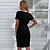 hesapli Kadın Elbiseleri-Kadın&#039;s Bandaj Siyah elbise Kısa elbise Siyah Kısa Kollu Saf Renk Bölünmüş Bağcık Bahar Yaz Bisiklet Yaka Şık Zarif Modern İnce 2022 S M L XL