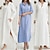 cheap Super Sale-Women&#039;s Shirt Dress Cotton Linen Dress Casual Dress Cotton Maxi long Dress Home Daily Vacation Basic Casual Pocket Stand Collar Summer Spring Fall Long Sleeve Loose Fit 2023 White Blue Pure Color S M