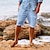 cheap Linen Shorts-Men&#039;s Shorts Linen Shorts Summer Shorts Beach Shorts Drawstring Multi Pocket Plain Comfort Breathable Knee Length Casual Daily Streetwear Classic Style White Army Green
