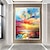 billiga Landskapsmålningar-handgjord oljemålning canvasvägg konst dekoration abstrakt kniv målning landskap gul för heminredning sträckt ram hängande målning