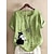 cheap Women&#039;s Tops-Women&#039;s Blouse Shirt Green Blue Purple Animal Button Print Short Sleeve Daily Holiday Round Neck Regular Loose Fit S