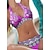abordables Conjuntos de bikini-Mujer Bañadores Bikini 2 piezas Trajes de baño Traje de baño Cabestro 2 Piezas Sexy Floral Estampado Escote en V Ropa de playa Vacaciones Trajes de baño