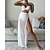 cheap Bikini Sets-Women&#039;s Swimwear Bikini Three Piece Normal Swimsuit Pure Color Backless fold over Hole White V Wire Bathing Suits Vacation Sexy New