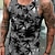 cheap Gym Tank Tops-Men&#039;s Tank Top Vest Designer Summer Sleeveless Graphic Patterned Leaves 3D Print Crew Neck Daily Sports Print Clothing Clothes Designer Classic Hawaiian Black And White Navy-blue Blue