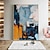 preiswerte Abstrakte Gemälde-Handgefertigtes handgemaltes Ölgemälde Wandkunst abstrakte blaue orange Figurenmalerei Heimdekoration Dekor gerollte Leinwand kein Rahmen ungedehnt