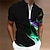 저렴한 3d 지퍼 폴로-남성용 골프 셔츠 그라데이션 접히고 젖혀짐 클로버 푸른 퍼플 블랙 3D 인쇄 캐쥬얼 일상 짧은 소매 지퍼 프린트 의류 패션 디자이너 캐쥬얼 통기성 / 스포츠