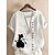 hesapli Kadın Üstleri-Kadın&#039;s Bluz Gömlek Yonca Havuz Mor Hayvan Buton Desen Kısa Kollu Günlük Tatil Yuvarlak Yaka Normal Bol Fit S