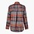 cheap Blouses &amp; Shirts-Women&#039;s Blouse Shirt Shacket Khaki Orange Print Plaid Casual Long Sleeve Shirt Collar Vintage Casual Regular S