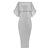 cheap Party Dresses-Women‘s Formal Party Dress Cocktail Dress Long Dress Maxi Dress Silver Black Champagne Half Sleeve Pure Color Cold Shoulder Winter Fall Spring Off Shoulder Mature Evening Party Wedding