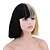 baratos Peruca para Fantasia-peruca sintética reta kardashian reta bob com franja peruca curto cabelo sintético preto natural feminino preto