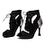 tanie Buty do tańca-damskie buty do tańca profesjonalny taniec towarzyski samba buty na szpilce seksowne buty modne buty sznurowane łączenie szpilki peep toe dla dorosłych czarne
