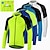 cheap Cycling Clothing-Men&#039;s Long Sleeve Cycling Jersey Bike Jersey Top with 3 Rear Pockets Breathable Quick Dry Reflective Strips Mountain Bike MTB Road Bike Cycling White Green Dark Blue Polyester Sports Clothing Apparel