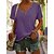 cheap Basic Women&#039;s Tops-Women&#039;s Blouse T shirt Tee Basic Plain Daily V Neck T-shirt Sleeve Regular Summer White Black Blue Purple Dark Red