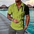 cheap Men&#039;s 3D Zipper Polo-Men&#039;s Polo Shirt Golf Shirt Geometry Turndown Black Yellow Light Green Pink Light Brown 3D Print Outdoor Street Short Sleeves Zipper Print Clothing Apparel Fashion Designer Casual Breathable