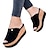 cheap Women&#039;s Slip-Ons &amp; Loafers-Women&#039;s Mules Platform Sandals Corkys Sandals Daily Color Block Summer Platform Wedge Heel Peep Toe Casual PU Leather Faux Suede Loafer Black White Pink