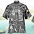 cheap Hawaiian Shirts-Men&#039;s Summer Hawaiian Shirt Shirt Print Cartoon Graphic Patterned Hawaiian Aloha Design Turndown Casual Daily Button-Down Print Short Sleeve Tops Designer Casual Fashion Black / White Rainbow