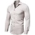 tanie Koszule męskie-Męska koszula jednokolorowa ścielenie łóżka codzienne zapinane na guziki bluzki z długim rękawem moda codzienna wygodna biała czarna szara