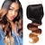 cheap Closure &amp; Frontal-Brazilian Hair Ombre T1b/4/27 4x4 Lace Closure Body Wave Free Part Remy Human Hair Women&#039;s Dark Roots / Natural Hairline / 100% Virgin Party / Daily / Daily Wear