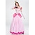preiswerte Kostüme aus Film und Fernsehen-Märchen Prinzessin Peach Cosplay Kostüm Urlaubskleid Damen Film Cosplay Süß Rosa Maskerade Kleid