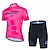 cheap Men&#039;s Clothing Sets-21Grams Men&#039;s Cycling Jersey with Shorts Short Sleeve Mountain Bike MTB Road Bike Cycling Black Purple Pink Bike Clothing Suit 3D Pad Breathable Quick Dry Moisture Wicking Back Pocket Polyester
