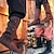 levne Cowboy &amp; Western Boots-Pánské Boty Retro Kovbojské boty Vinobraní Klasické Bristké Venkovní Kůže Černá Hnědá Podzim