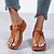 cheap Women&#039;s Sandals-Women&#039;s Sandals Daily Comfort Shoes Plus Size Summer Wedge Heel Round Toe Open Toe Casual PU Leather Loafer Solid Colored Light Brown Black Blue