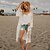 cheap Blouses &amp; Shirts-Women&#039;s Shrugs Black White Lace Plain Holiday Beach Long Sleeve V Neck Casual Beach Long One-Size