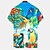 cheap Tops-Dad and Son Shirt Tops Animal Coconut Tree Street Print Blue Short Sleeve Mommy And Me Outfits 3D Print Active Matching Outfits