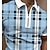 cheap Zip Polo Shirt-Men&#039;s Polo Shirt Quarter Zip Polo Casual Daily Turndown Quarter Zip Short Sleeve Sports Fashion Plaid Zipper Quarter Zip Spring &amp; Summer Regular Fit Green Apricot Light Blue Polo Shirt