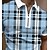 abordables Polo géométrique pour homme-Homme POLO Polo quart de zip Casual du quotidien Col rabattu Quarter Zip Manche Courte Sportif Mode Plaid Zippé Quarter Zip Printemps été Standard Vert Abricot Bleu clair POLO