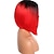 abordables Perruques de déguisement-moyenne droite bob perruque partie moyenne pas de frange résistant à la chaleur cheveux synthétiques naturel noir à rouge lob pleine perruque pour les femmes anime cosplay partie halloween perruque