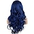 halpa Räätälöidyt peruukit-siniset peruukit naisille pitkät kihara aaltoileva keskiosa synteettinen luonnollisen näköinen lämmönkestävä juhlacosplay-peruukki