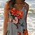 cheap Casual Dresses-Women&#039;s Knee Length Dress Shift Dress Gray Sleeveless Pocket Print Floral U Neck Spring Summer Casual Vacation 2022 S M L XL XXL 3XL
