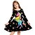 cheap Party Dresses-Kids Little Girls&#039; Dress Unicorn Animal A Line Dress Daily Holiday Vacation Print Black Above Knee Long Sleeve Casual Cute Sweet Dresses Fall Spring Regular Fit 3-10 Years